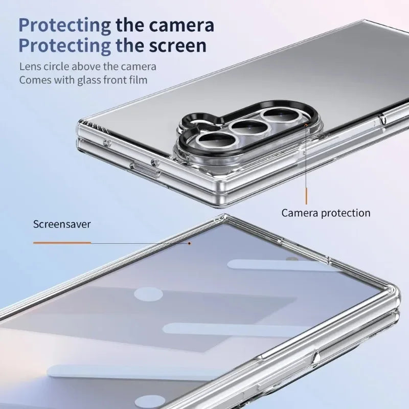 Samsung Galaxy Z Fold 7 Protective Magnetic Case with HD Glass Front Film