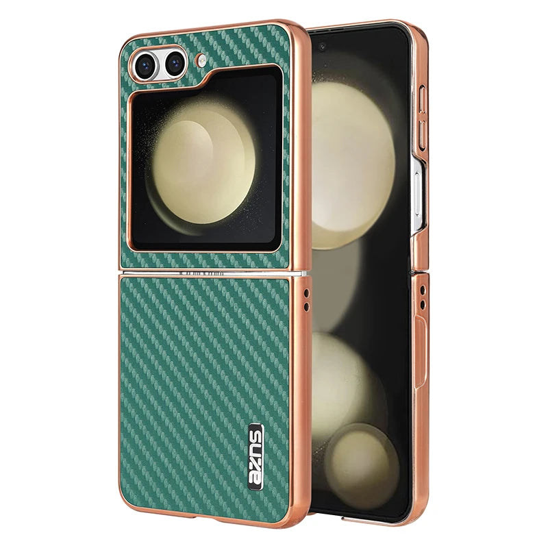 Luxury Carbon Fiber Pattern Phone Case for Samsung Galaxy Z Flip 6