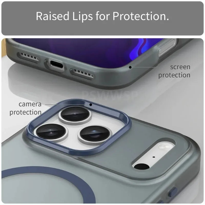 Luxury Shockproof Matte Bumper MagSafe Case for iPhone 17 Series