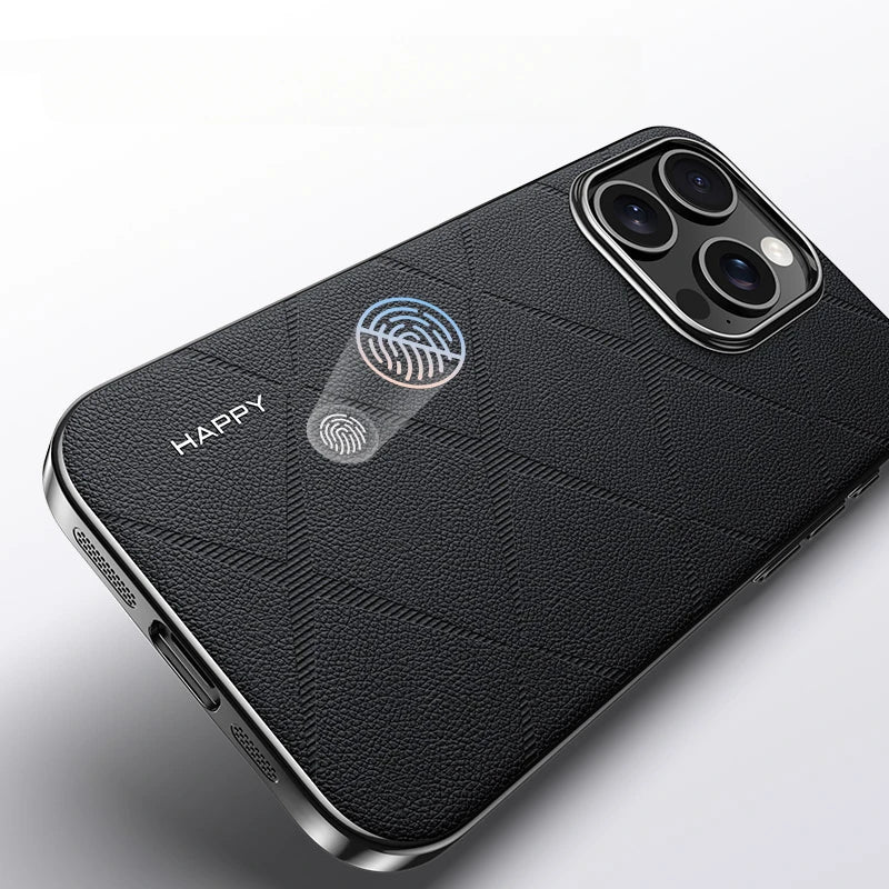 Fashion Stars Plaid Texture PU Leather Case for iPhone 16 Series