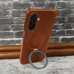 Genuine Leather Case with 90° Rotating Magnetic Bracket Stand for Samsung Galaxy A26