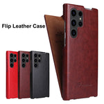 Retro Leather Vertical Flip Case for Samsung Galaxy S24 Series