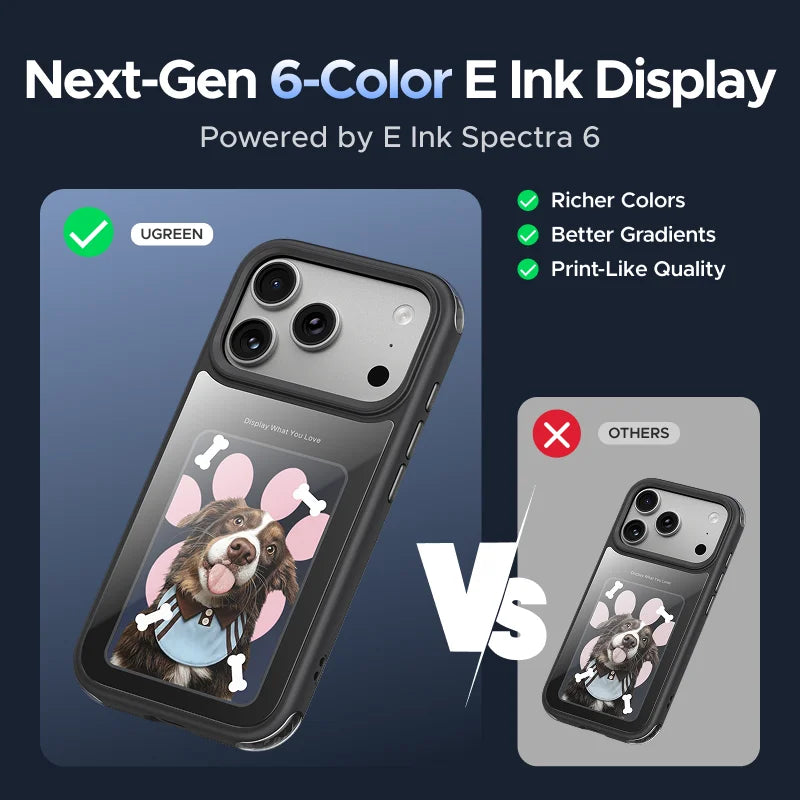 E-Ink Display Case with Airbag Corner Protection for iPhone 18 Series