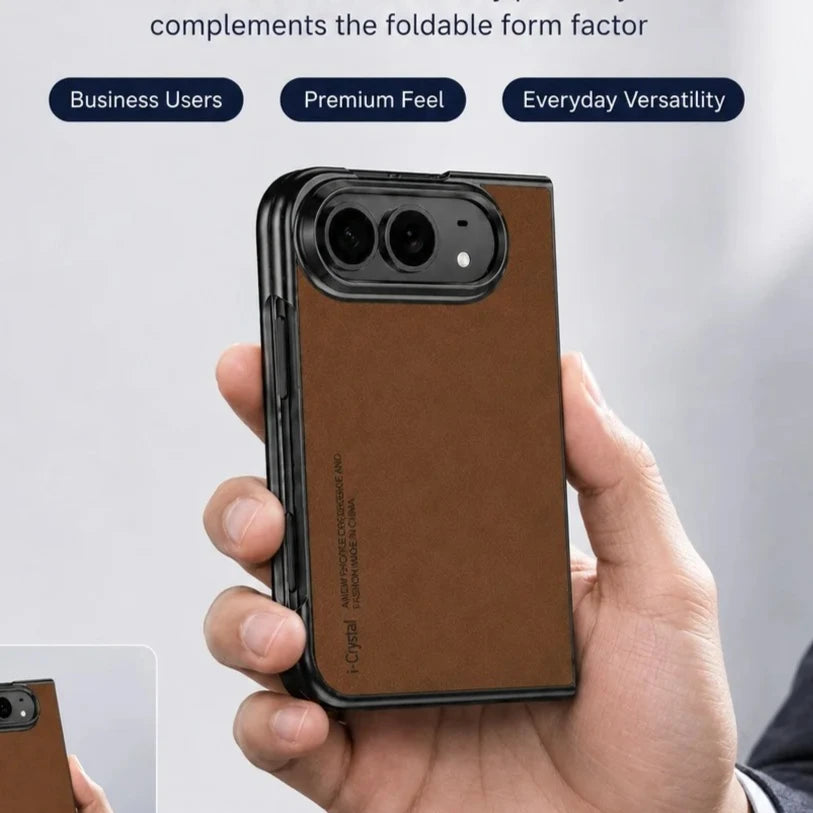 Matte Vegan Leather Case with Camera Protection for iPhone Duo