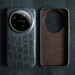 Genuine Leather Bumper Case with Raised Camera Ring for Xiaomi 17 Series