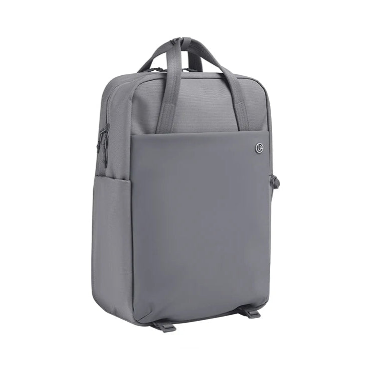 Gray backpack with Ulanzi logo on a white background