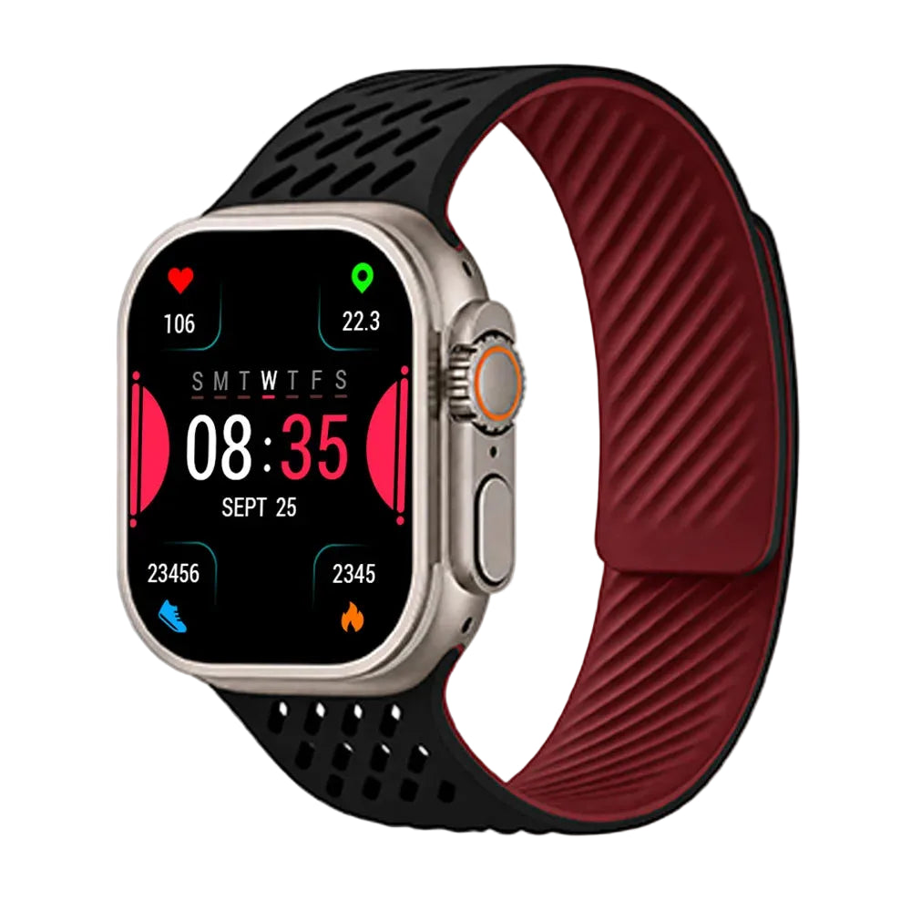Perforated Silicone Band with Magnetic Closure for Apple Watch