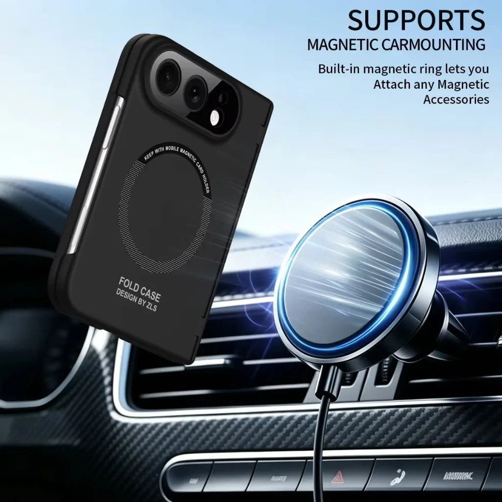 Foldable Screen and Hinge Protection Case with MagSafe Ring for iPhone Duo
