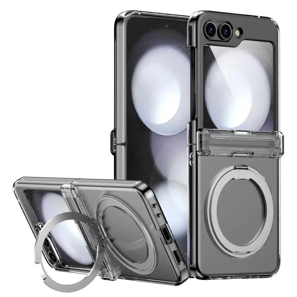 Full-Body Hard Magnetic Case with 360°Ring for Samsung Galaxy Z Flip 6