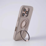 iPhone 16 Series Protective Armor Hollow MagSafe Case with 360° Rotating Ring Stand