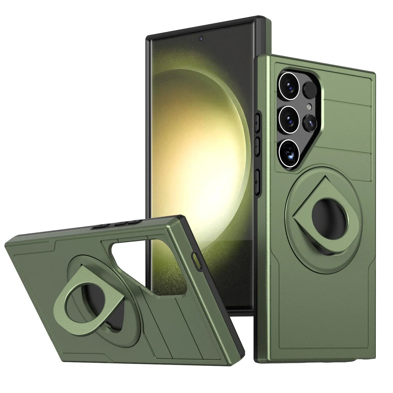 Shockproof Armor Phone Magnetic Case with Ring Kickstand for Galaxy S25 Series