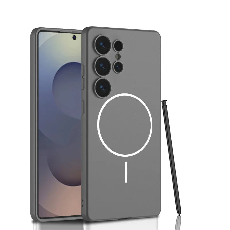 Ultra-Thin Magnetic Metallic Leather Case for Samsung Galaxy S25 Ultra