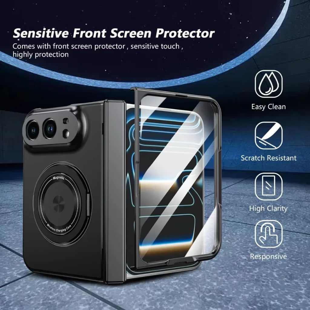 Shockproof Hard PC MagSafe Case with 360° Rotating Ring Stand for iPhone Duo