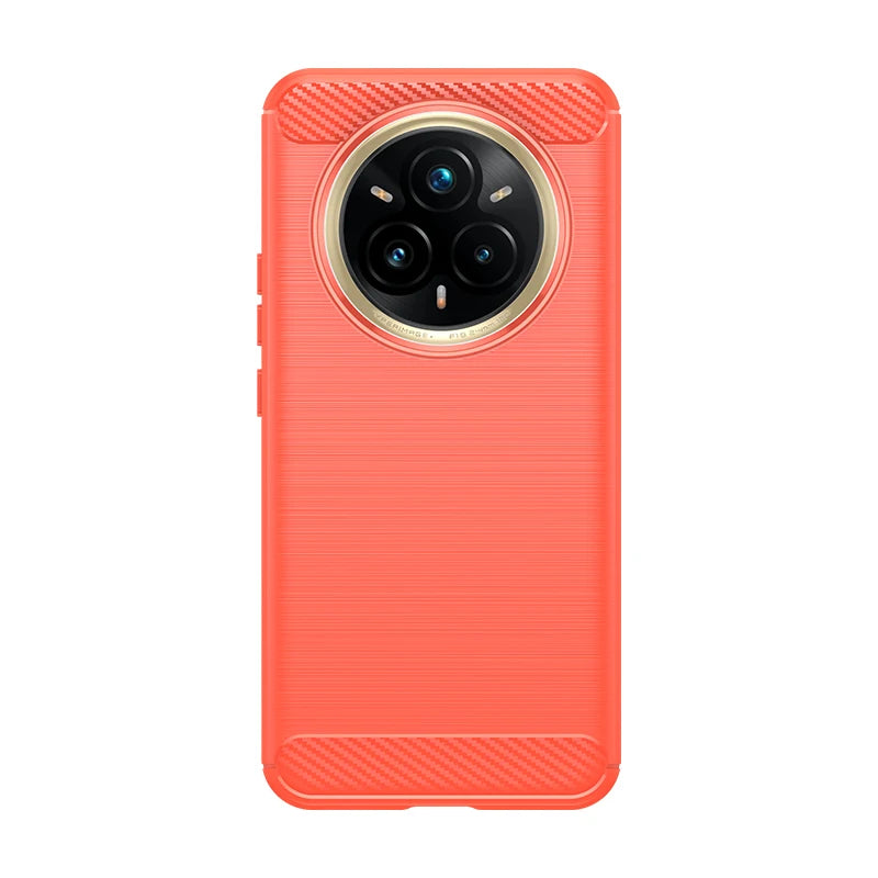 Shockproof Carbon Fiber Pattern Silicone Case for Realme 14 Pro Plus