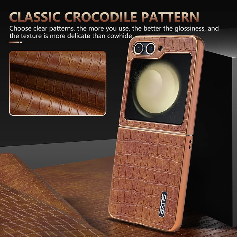Skin-Feel Crocodile Texture Shockproof Case for Samsung Galaxy Z Flip 6
