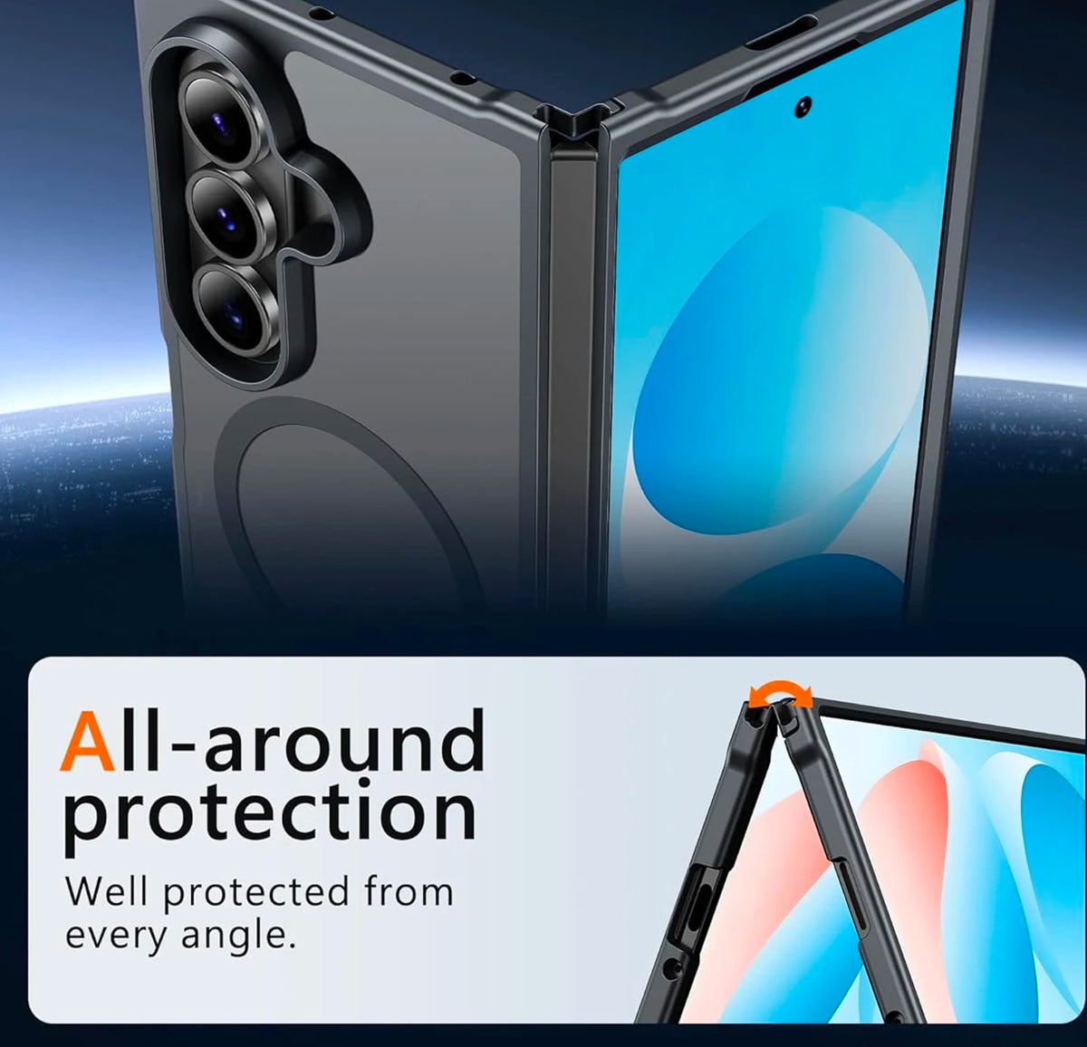 Translucent Matte Magnetic Case with Raised Camera Protection for Samsung Galaxy Z Fold 8 Ultra