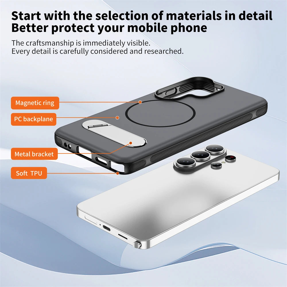 Professional Shockproof Plaid Magnetic Case for Samsung Galaxy S26 Series