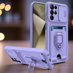 Samsung Galaxy S25 Series Magnetic Phone Case with Camera Cover & Card Slot