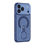 iPhone 17 Series Hollow Honeycomb PC Case with 360° MagSafe Bracket Stand