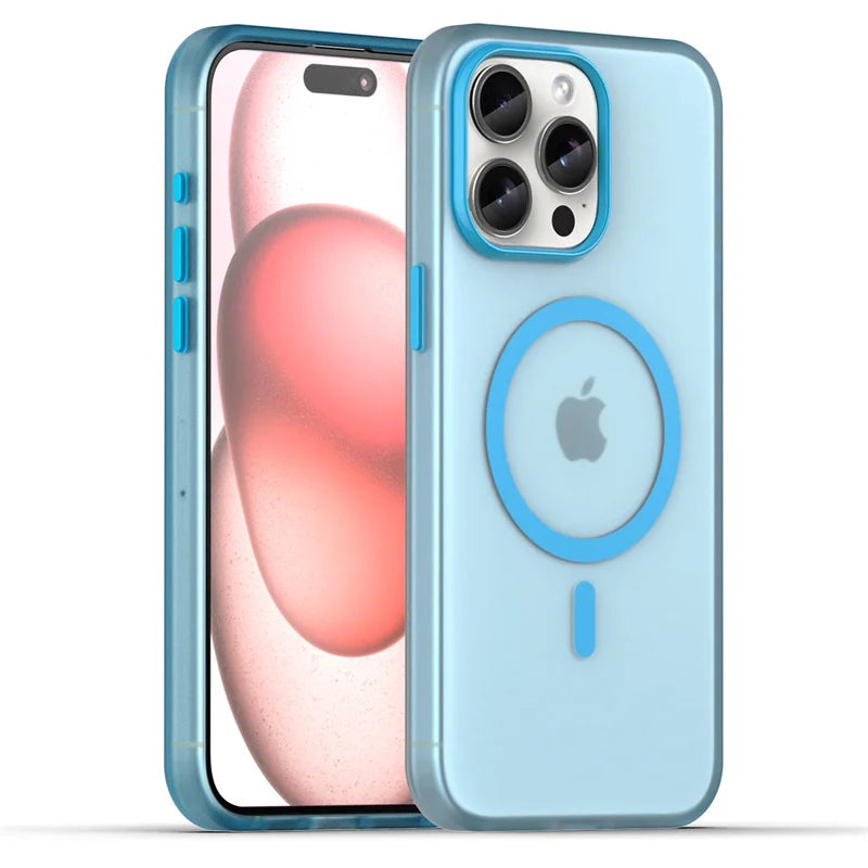 Shockproof Translucent Matte MagSafe Case for iPhone 16 Series