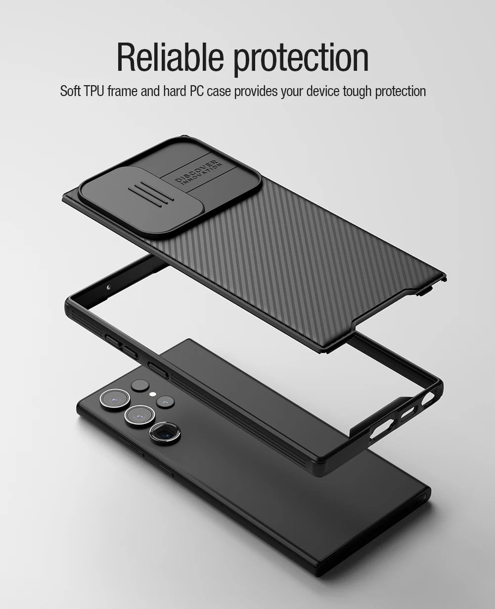 Samsung Galaxy S23 Ultra Protective Case with Sliding Camera Cover