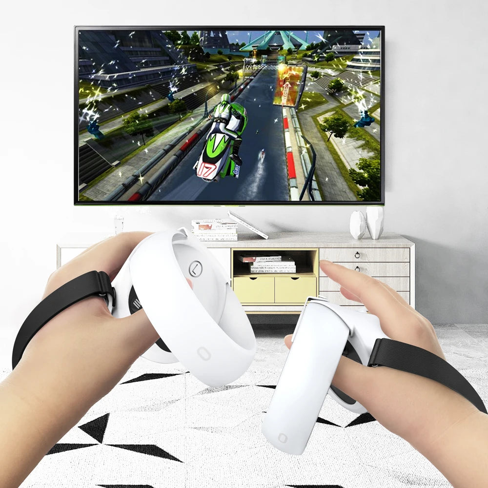 Meta Quest 2 Controller Silicone Grip Cover with Knuckle Strap