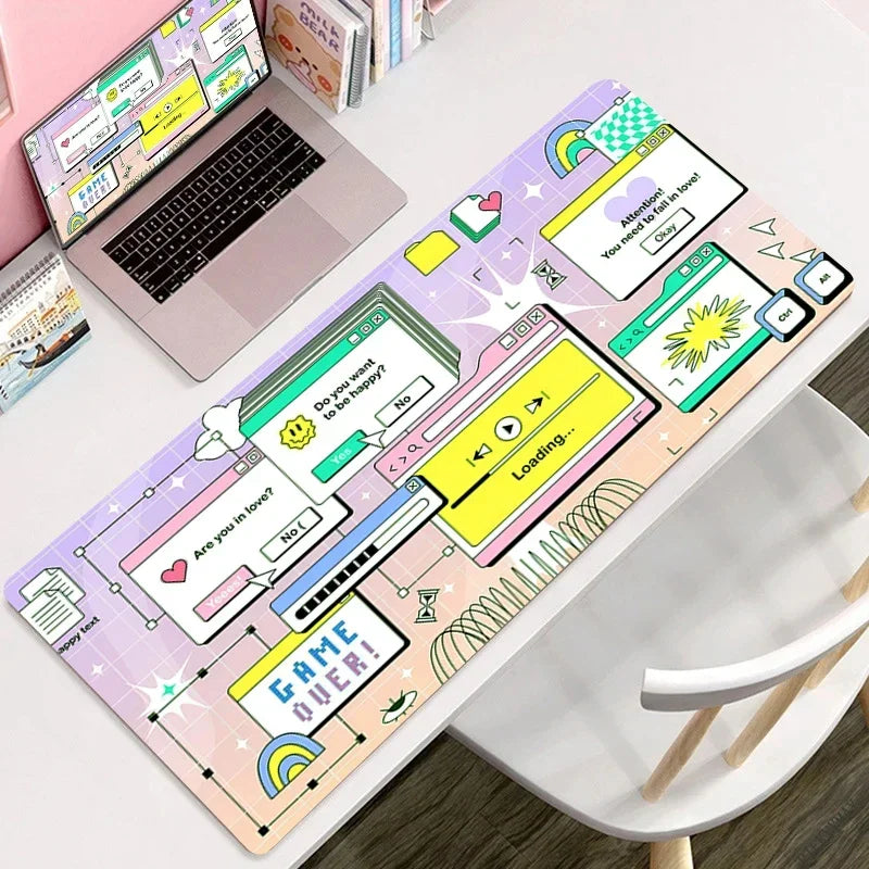 Large Format Vaporwave Kawaii Desk Mouse Pad