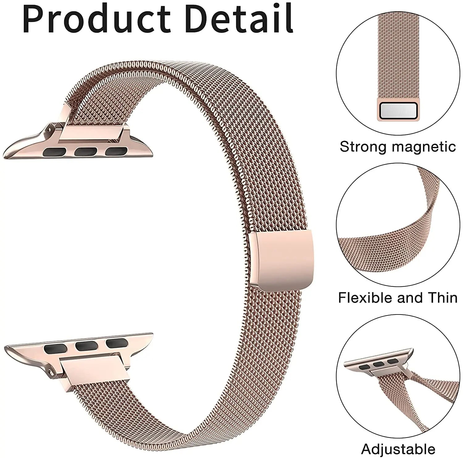 Elegant Slim Magnetic Milanese Loop Strap for Apple Watch