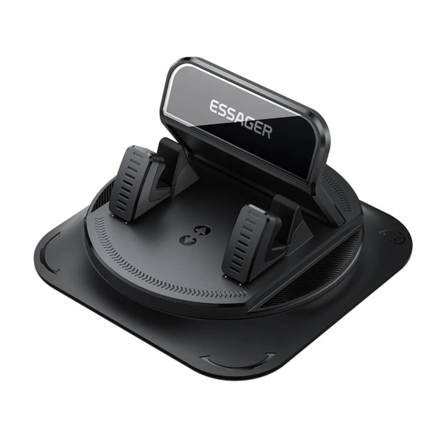 Phone mount for center console with Essager branding on a white background