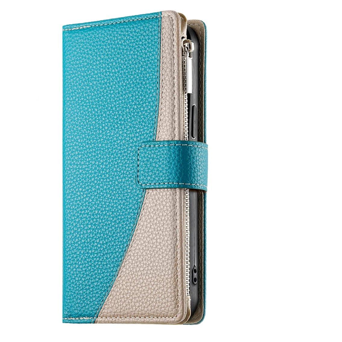 Leather Flip Crossbody Case with Multi-Card Zipper Wallet & Lanyard for iPhone 15 Series