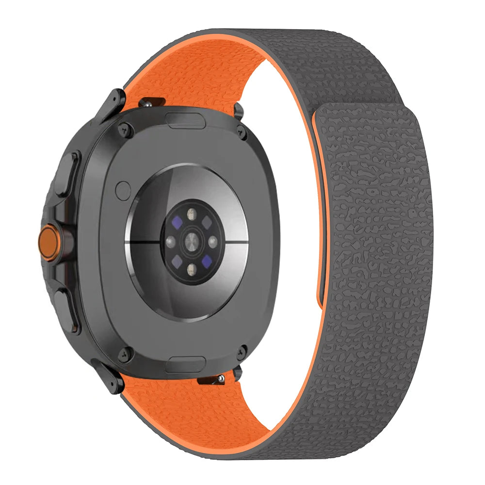 Premium Magnetic Lychee Pattern Silicone Watchband for Samsung Galaxy Watch 8 / Galaxy Watch 8 Classic