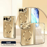 Electroplated Hinge Protection Case with Built-In Stand for iPhone Duo