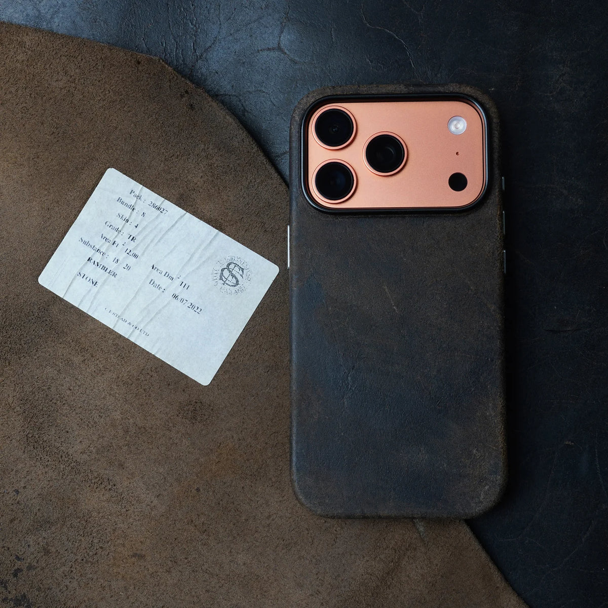 Genuine Suede Cowhide Leather Case with Raised Camera Ring for iPhone 18 Series