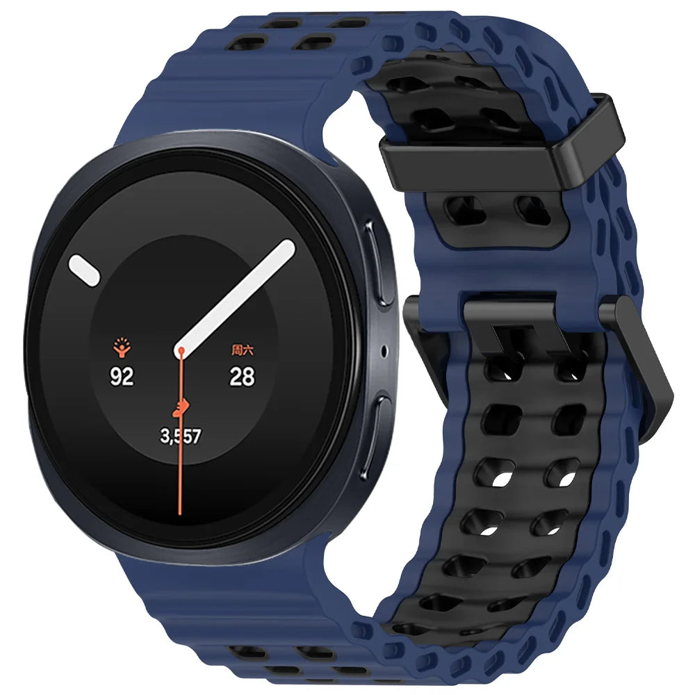 Perforated Silicone Watch Strap with Adjustable Fit for Samsung Galaxy Watch 9