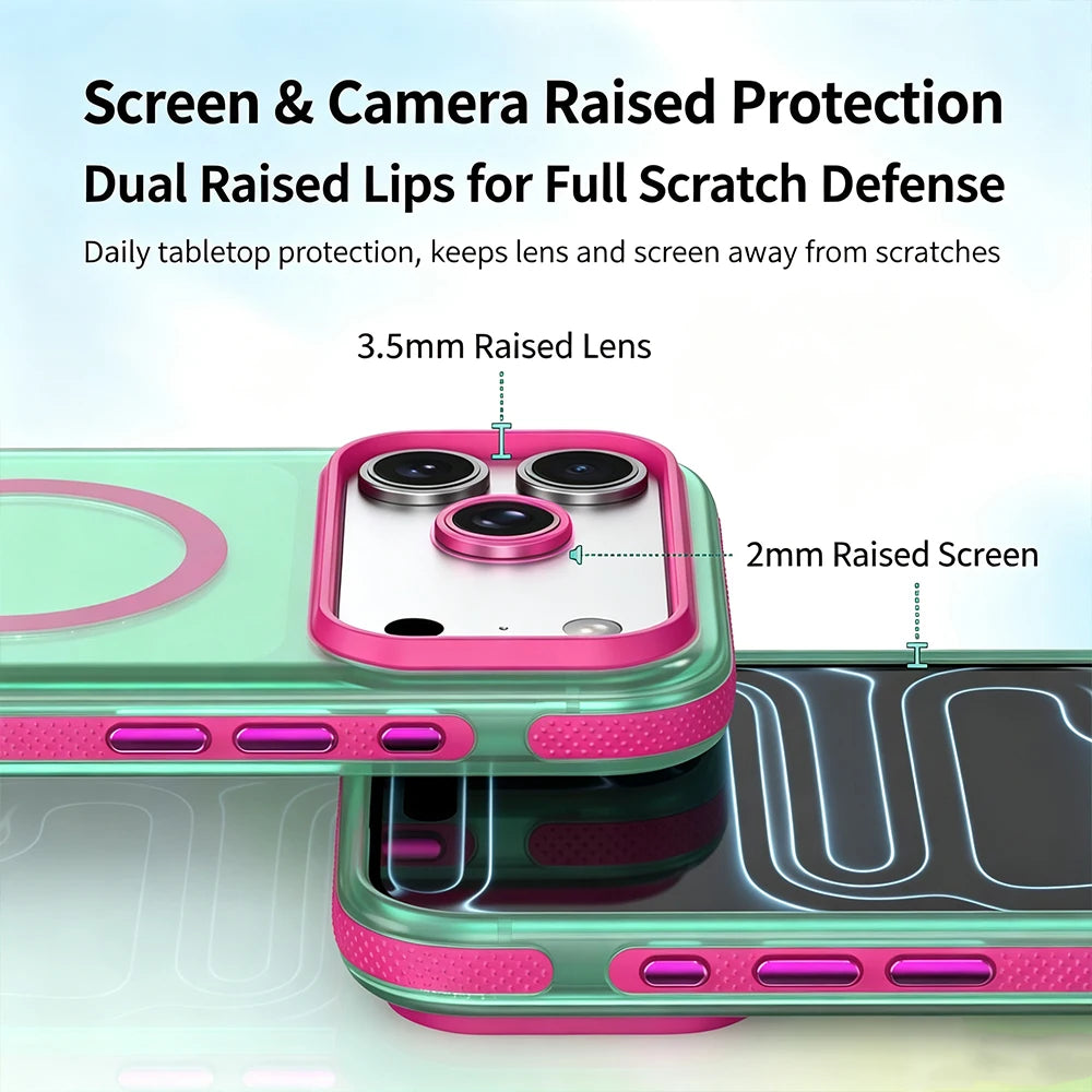 Clear MagSafe Case with Dual-Layer Drop Protection for iPhone 17 Series
