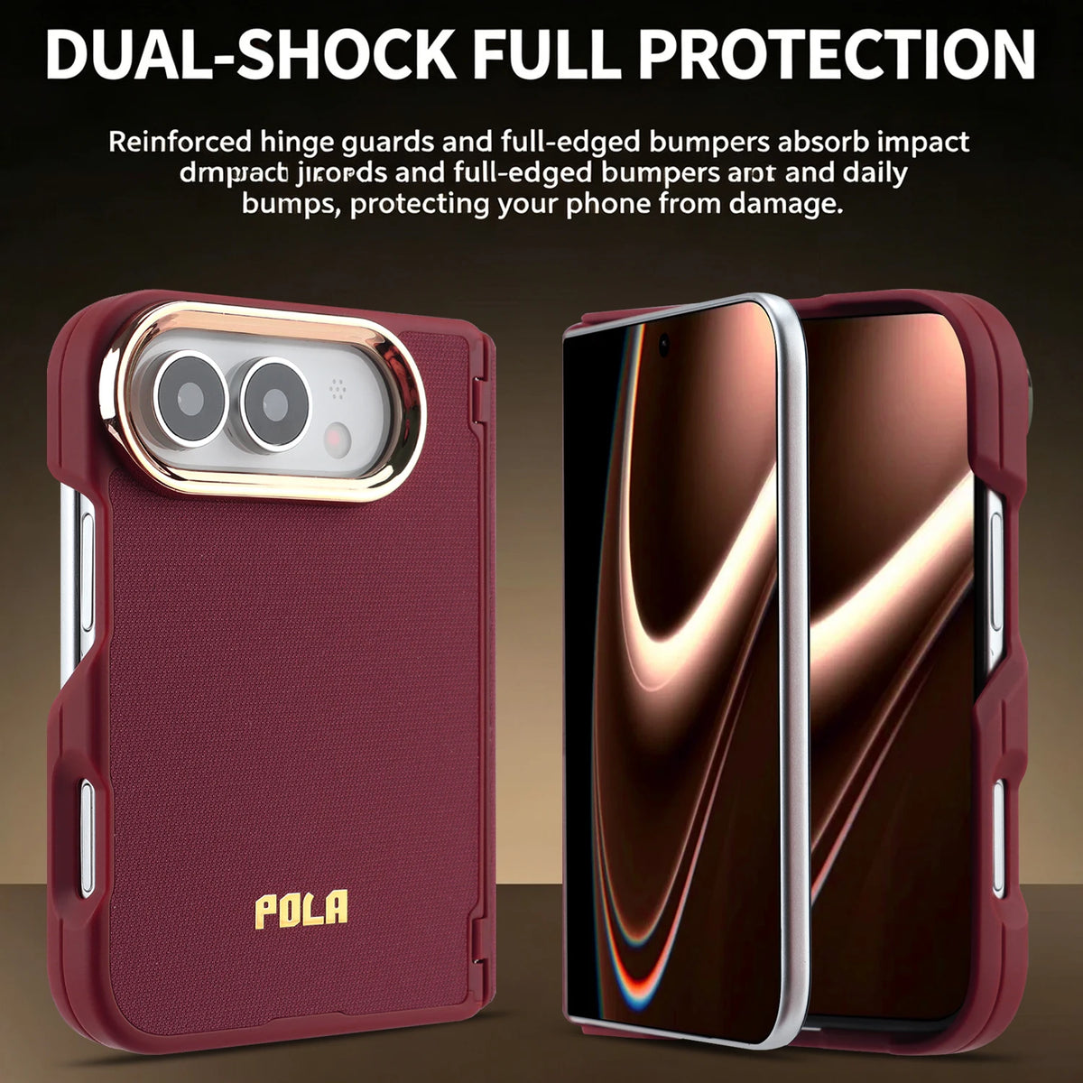 Textured Fabric Hinge Protection Case with MagSafe Attachment for iPhone Duo