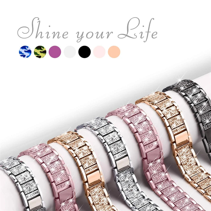Women Diamond Band Stainless Steel Bracelet For OPPO Watch  X2