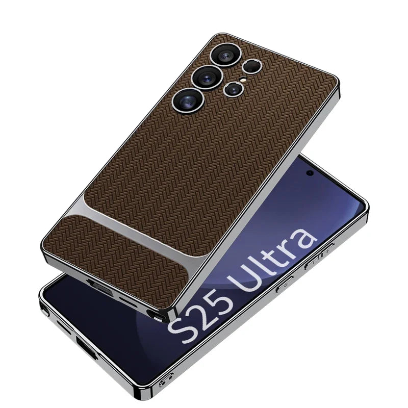 Woven Texture Leather Case for Samsung Galaxy S25 Ultra
