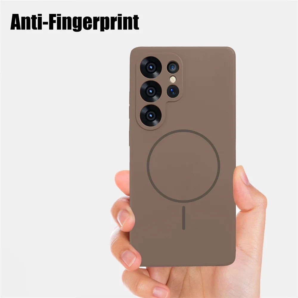 Shockproof Liquid Silicone Magnetic Case for Samsung Galaxy S25 Series