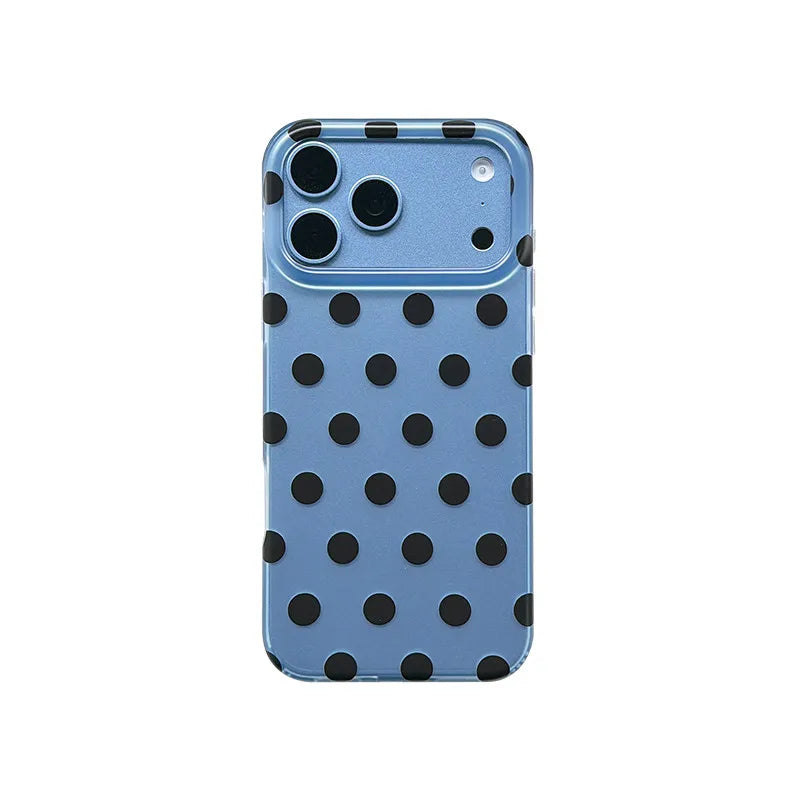 Translucent Polka Dot Case with Raised Camera Frame for iPhone 18 Series