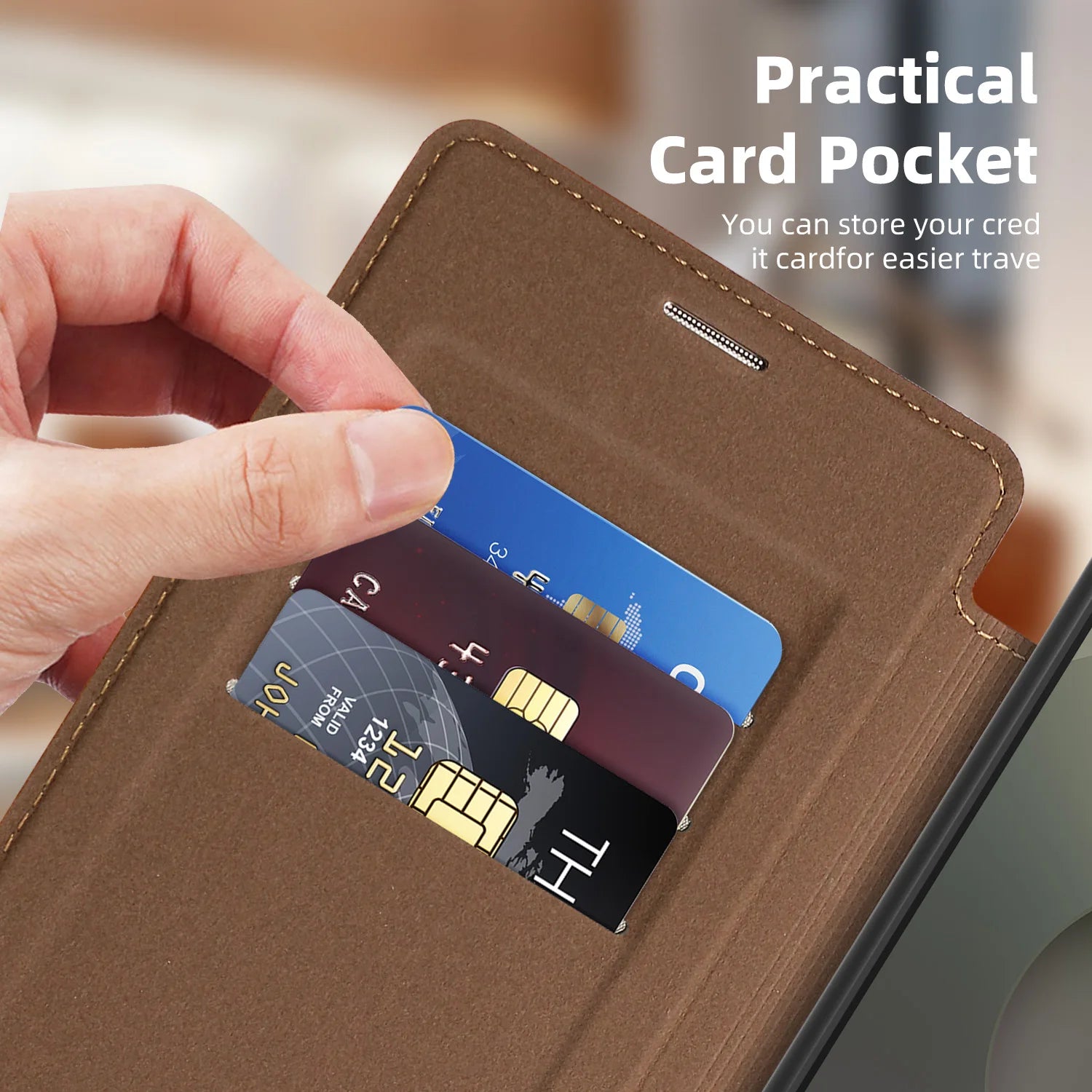 Samsung Galaxy S25 Series PU Leather Flip Magnetic Case with Card Holder