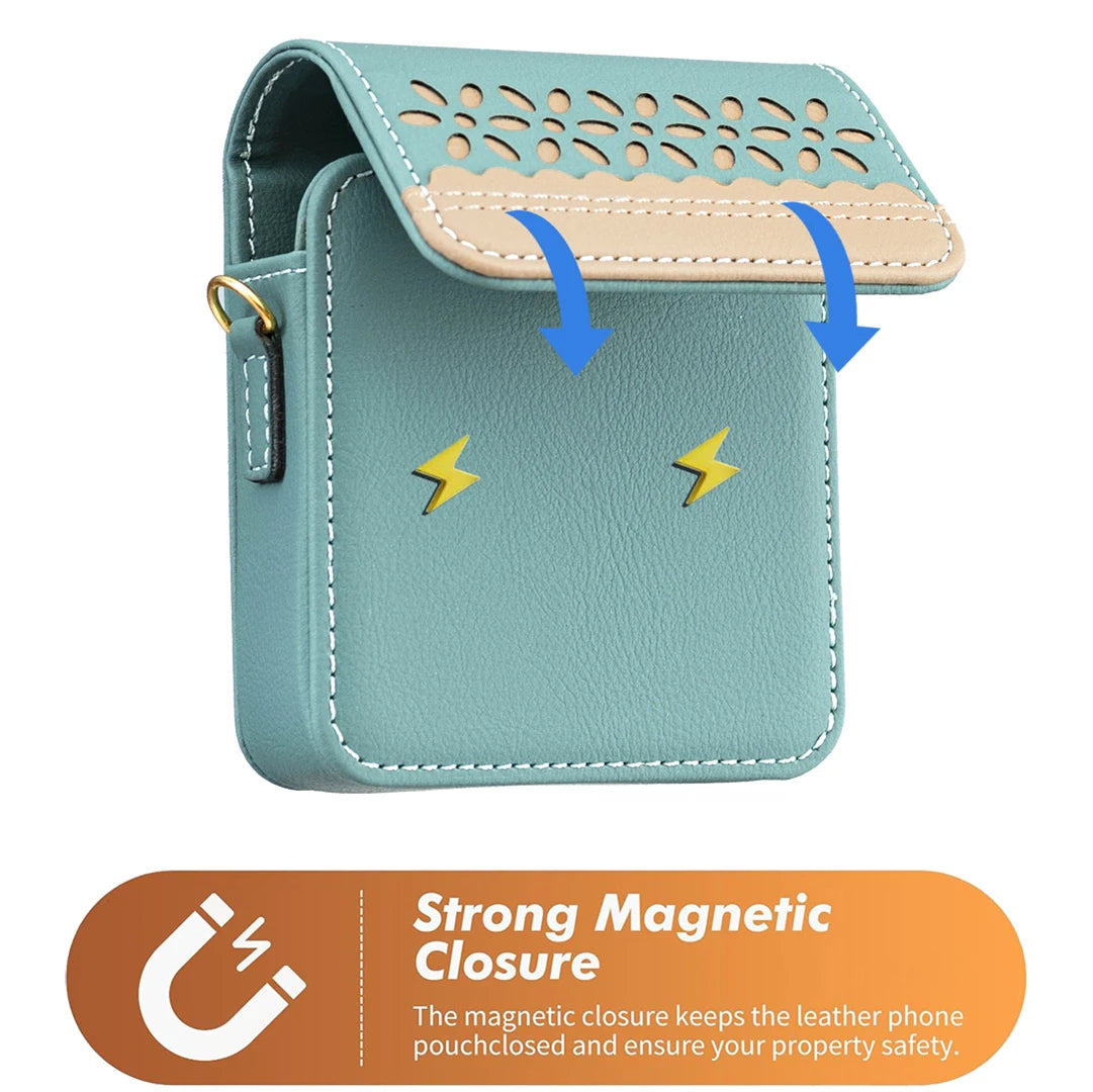 Luxury Embossed Small Flower Leather Bag Case with Long Lanyard for Samsung Galaxy Z Flip 7