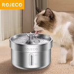 ROJECO Stainless Steel Double-Filtration Pet Water Fountain