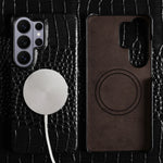 Genuine Crocodile Leather Magnetic Case for Samsung Galaxy S25 Series