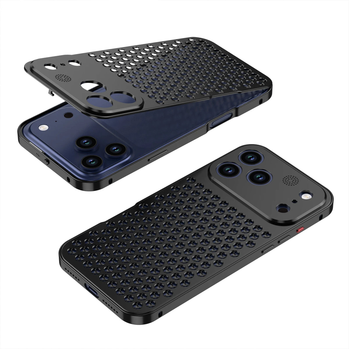Metal Heat Dissipation Case with Textured Dot Surface for iPhone 18 Series