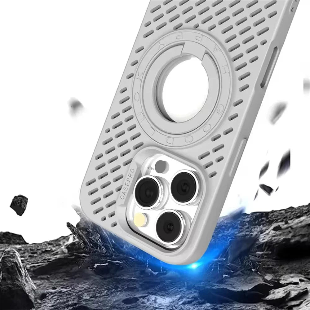 Cooling Heat Dissipation MagSafe Case with Bracket for iPhone 15 Series
