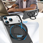 Frameless Aluminum MagSafe Armor Case with 360° Rotating Ring Stand for iPhone 17 Pro & iPhone 17 Pro Max