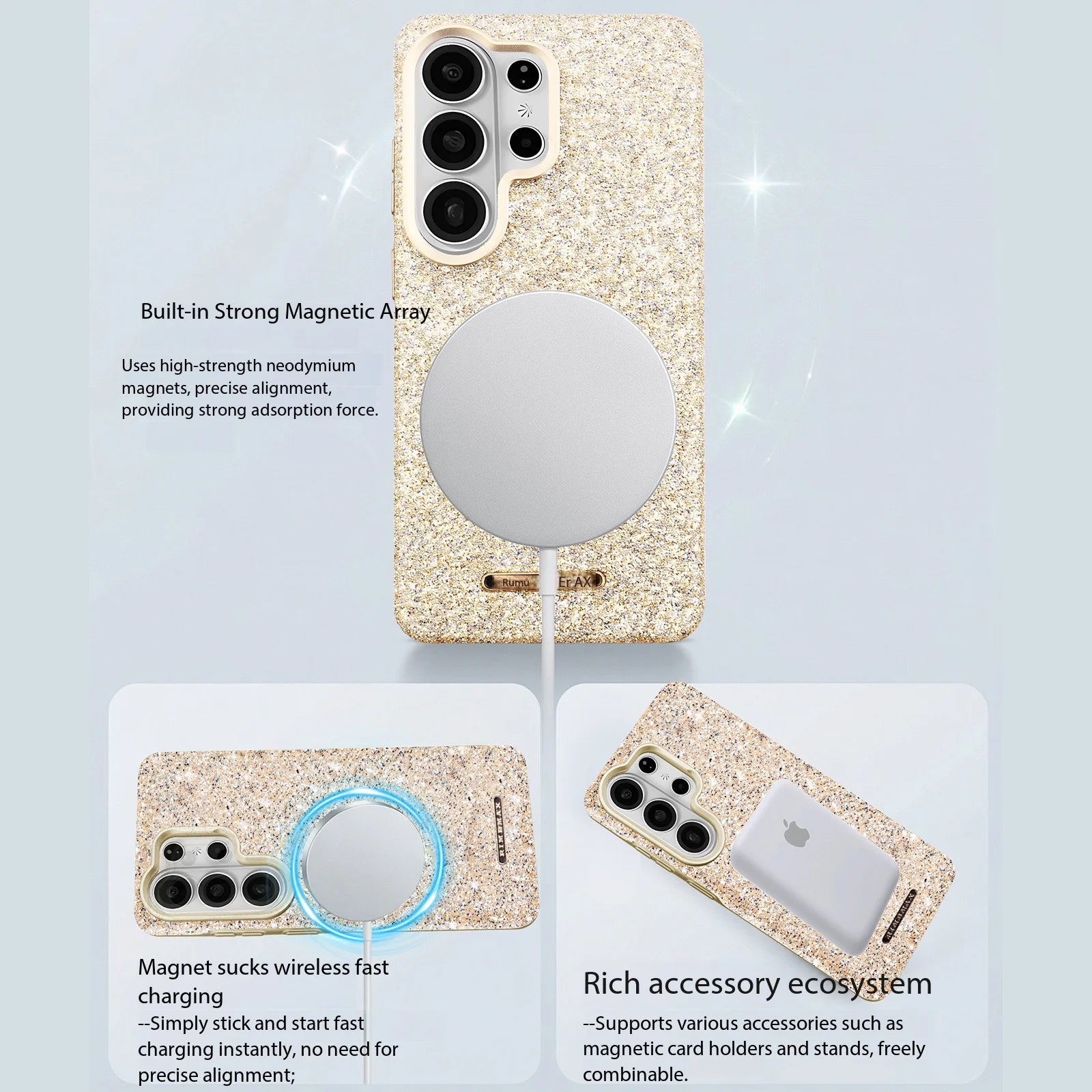 Premium Shiny Leather Magnetic Case for Samsung Galaxy S26 Series