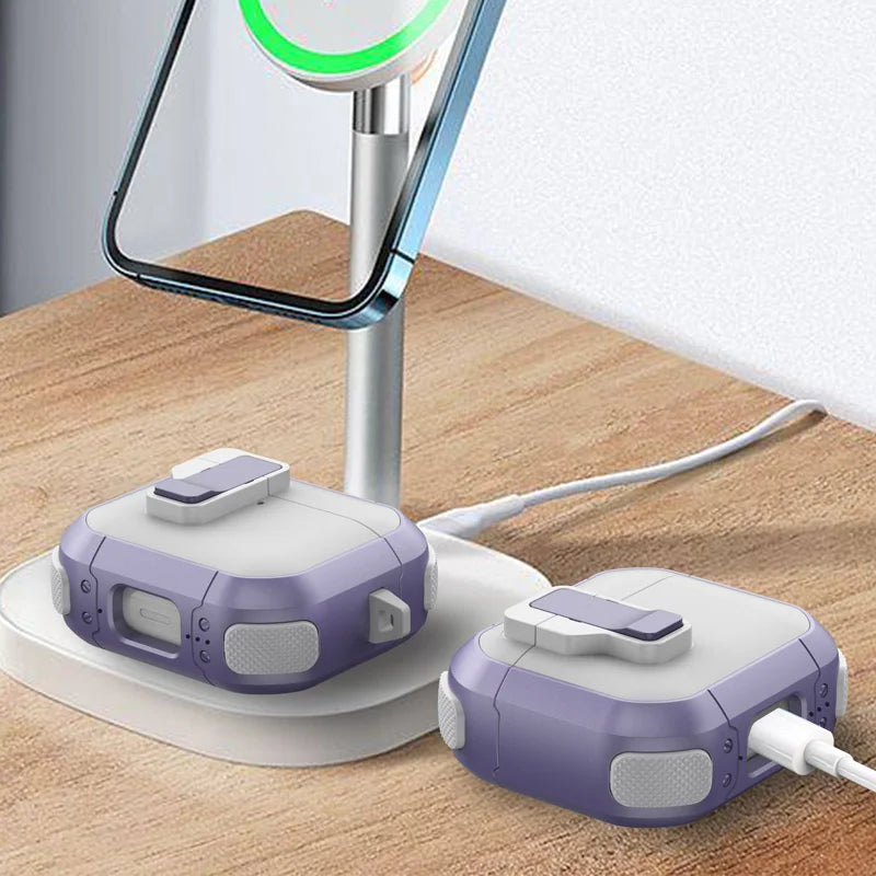 Self-Ejecting Magnetic Headphone Case with Carabiner for AirPods Pro