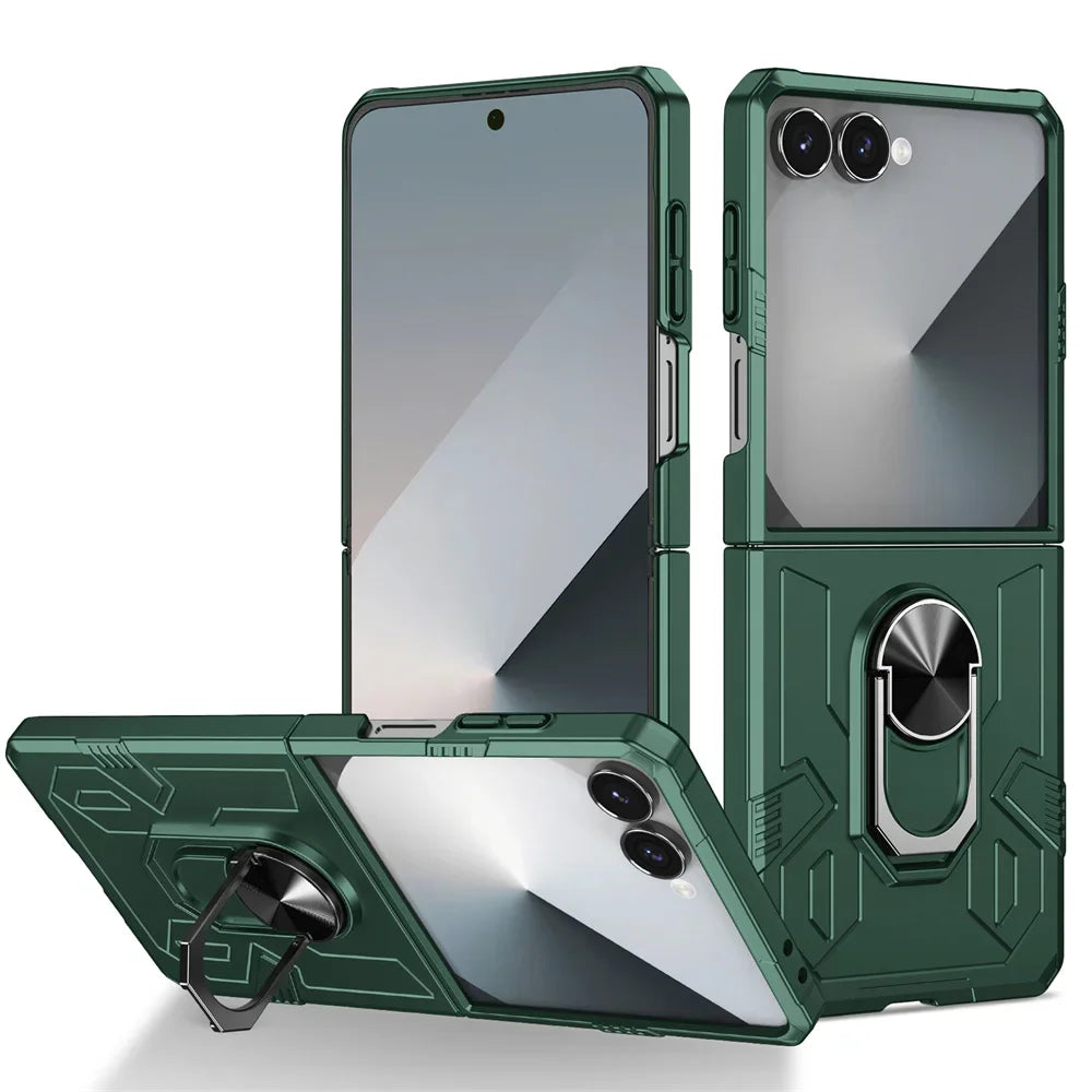 Heavy Duty Shockproof Case with 360° Ring Stand for Samsung Galaxy Z Flip 7